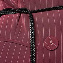 Grey by Jhoan Sebastian Grey Double-Breasted Pinstriped Hooded Blazer
