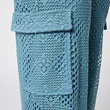 Grey by Jhoan Sebastian Grey Wide Leg Crochet Cargo Pant