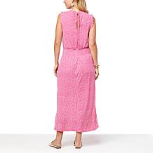 H Halston Sleeveless Smocked Waist Maxi Dress