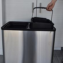 Halo 16-Gallon Sensor Trash Can and Recycle Bin with Wheels