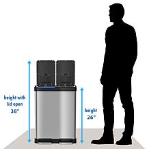 Halo 16 Gallon Step Pedal Trash Can and Recycle Bin with Odor Filters