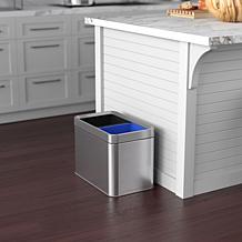 Halo 5.3-Gallon Dual Compartment Open Top Trash Can and Recycle Bin