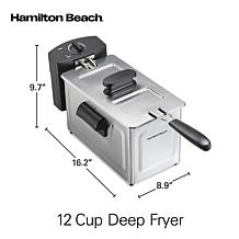 Hamilton Beach 35032 12-Cup Deep Fryer 8-Cup Food Capacity, Black