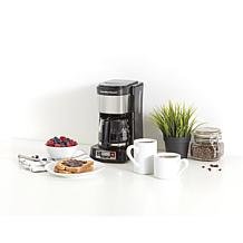Hamilton Beach 5-Cup Compact Coffee Maker with Clock & Glass Carafe