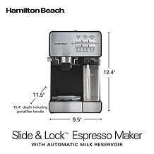 Hamilton Beach® Slide & Lock™ Espresso Maker with Auto Milk Reservoir