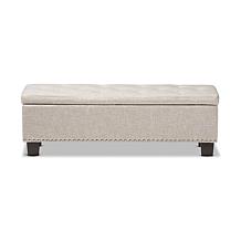 Hannah Fabric Upholstered Button-Tufting Storage Ottoman Bench