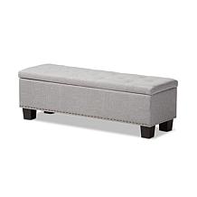 Hannah Fabric Upholstered Button-Tufting Storage Ottoman Bench