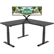 Hanover 73" L-Shaped Sit/Stand Electric Height Adjustable Desk (Black)