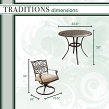 Hanover Traditions 3-Piece Bistro Dining Set