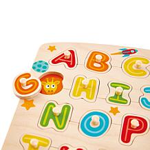 Hape Colorful Alphabet Peg Puzzle for Toddlers