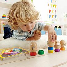 Hape Eggspressions Wooden Learning Toy with Illustrative Book, 13 pcs