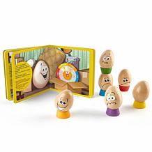 Hape Eggspressions Wooden Learning Toy with Illustrative Book, 13 pcs