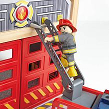 Hape Fire Truck Playset - Wooden Fire Engine with Action Figure