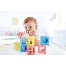 Hape: Geometric Rattle Trio, 9 Pc Set, Soft Touch Shape Rattles