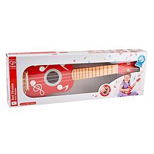 Hape Kid's Wooden Toy Ukulele - 21in Musical Instrument - Red Dot