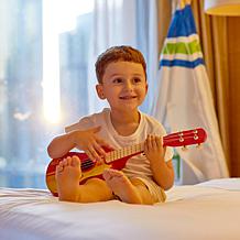 Hape Kid's Wooden Toy Ukulele - 21in Musical Instrument - Red/Yellow