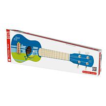 Hape Kid's Wooden Toy Ukulele, Blue & Green 21", Musical Instrument
