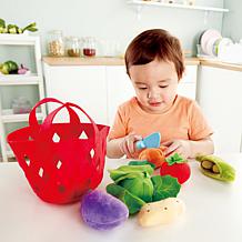 Hape Kitchen Food Playset Toddler Vegetable Basket, 7 Piece
