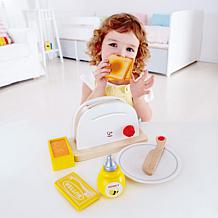 Hape Pop-Up Toaster Set - 7 Piece Wooden Toy Kitchen Playset