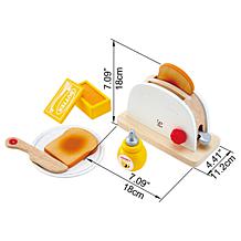 Hape Pop-Up Toaster Set - 7 Piece Wooden Toy Kitchen Playset