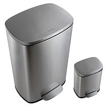 happimess Connor 12.98-Gallon Stainless Steel Trash Can with Mini Can