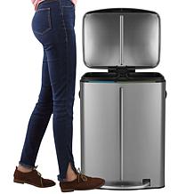 happimess Marco Rectangular 10.5-Gallon Trash Can with Soft-Close Lid