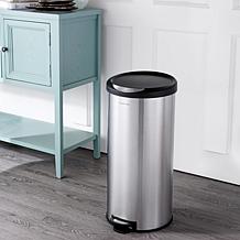 happimess Oscar 8-Gallon Stainless Steel/Black Trash Can with Mini Can