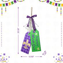Happy Mardi Gras Wooden Bookmark Door Hanger