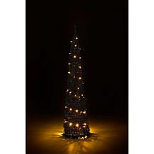 Harvest Lane Halloween 71" Pop-Up Tinsel Tree with 6-Hour Timer