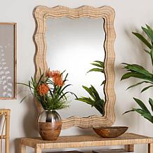 Hasana Bohemian Rattan Accent Wall Mirror 27.6" x 39.4"
