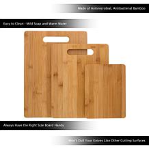 Hastings Home 3-Piece Set Bamboo Cutting Boards
