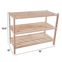 Hastings Home 3-Tier Wooden Shoe Rack, 9 Pair