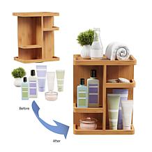 Hastings Home Bamboo Countertop Makeup Organizer Carousel