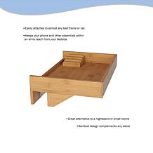 Hastings Home Bedside Shelf with Eco-friendly Bamboo Modern Clamp 
