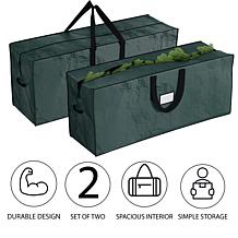 Hastings Home Christmas Waterproof Bag, Green - Set of 2