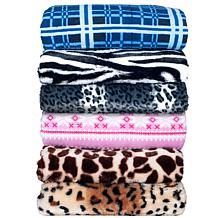 Hastings Home Fleece Sherpa Blanket Throw