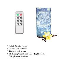 Hastings Home LED Starry Night Vanilla Scented Candle with Remote