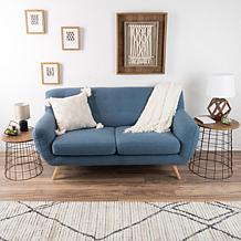 Hastings Home Nesting Side Table 2-Piece Set - Black