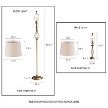 Hastings Home Openwork Curved Lamps, Gold - Set of 3