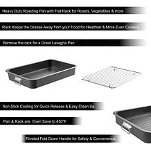 Hastings Home Roasting Pan with Flat Rack
