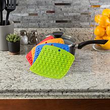 Hastings Home Silicone Kitchen Pot Holders 4-Piece Set