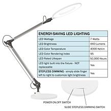 Hastings Home Swing Arm Desk Lamp-Dimmable LED - Silver