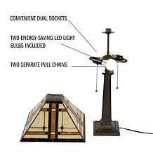 Hastings Home Tiffany Style Dual Light LED Table Lamp - Multicolor