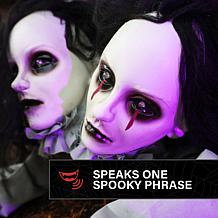 Haunted Hill Farm 0.8-Ft. Crawling Double Head Girl Animatronic