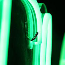 Haunted Hill Farm 1-Ft. Neon Green & Red LED Trick or Treat Wall De...