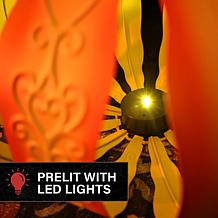 Haunted Hill Farm 1.2-Ft. Metal LED 3D Pumpkin Lantern Decoration f...