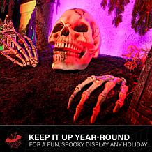 Haunted Hill Farm 1.3-Ft. Giant Talking Skeleton with Hands