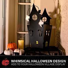 Haunted Hill Farm 1.3-Ft. LED Metal Haunted House Decoration for In...