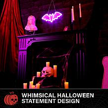Haunted Hill Farm 13.8-in. Neon Purple LED Bat Wall Decoration for ...