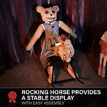 Haunted Hill Farm 2.1-Ft. Bear Riding Rocking Horse Animatronic